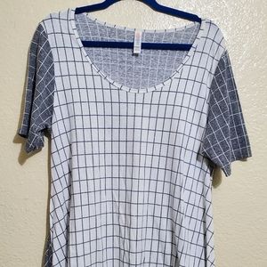 Lularoe L perfect T white and grey